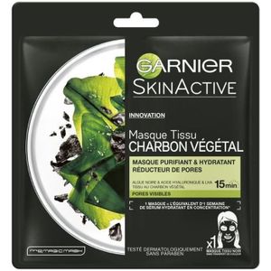 MASQUE VISAGE - PATCH Masque Tissu Charbon Végétal Skinactive GARNIER