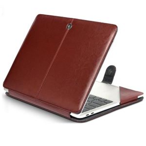 MacBook Pro 15 Touch Bar A1707 / A1990 TECOOL 15 Pouces Housse pour Ordinateur Portable Laptop Sleeve Pochette Étui Cuir PU Sacoche pour MacBook Pro 15.4 Retina A1398 Dell XPS 15-Marron 