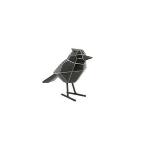 OBJET DÉCORATIF Statue oiseau noir rayures blanches large ORIGAMI