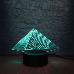 LAMPE DECORATIVE 3D Led Veilleuse Lampe De Luxe Pyramide Usb Charge