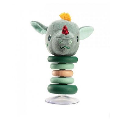 Jouets à ventouse Infatot® pour bébé de 0 à 6 mois – Jouet sensoriel de dentition en silicone et bois sans BPA, pour chaise haute, pour tout-petits et nouveau-nés - Bleu