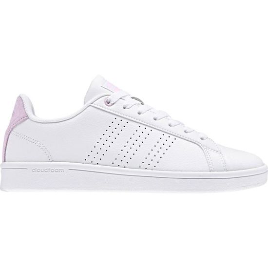 ADIDAS Baskets Advantage - Femme - Blanc et Rose ADIDAS Baskets Advantage - Femme - Blanc et Rose