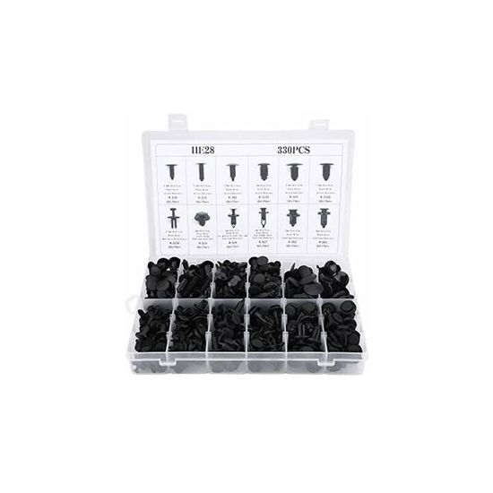 Clips Agrafe Rivets Fixation de Protection 330Pcs 12 Tailles Assorties