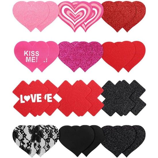 Cache-tétons nippies pasties adhésifs fins noeuds roses sexy