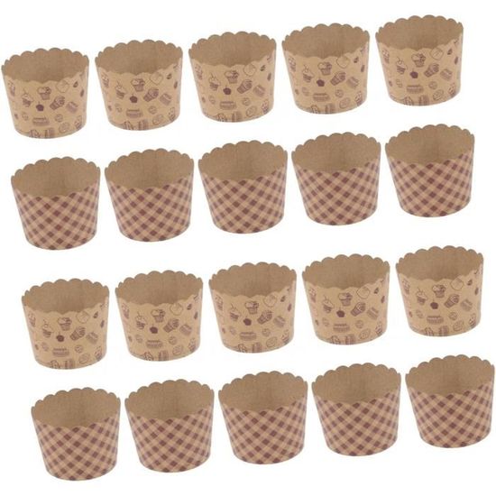 100 Caissettes à Muffins Papier Jumbo - Diamètre 7 Cm - Non Blanchi, Résistant à La Chaleur