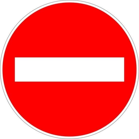 Autocollant sticker sens interdit panneau rue voie