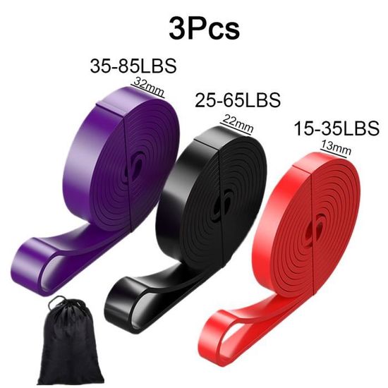 3Pcs Figure 8-Shape Resistance Bands - TRAHOO - ELASTIQUE RÉSISTANCE - Fitness - Jaune Vert Noir 3Pcs Figure 8-Shape Resistance Bands - TRAHOO - ELASTIQUE RÉSISTANCE - Fitness - Jaune Vert Noir
