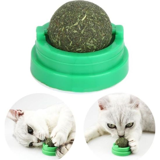 Boules comestibles d'herbe à chat rotatives, jouet naturel d'herbe à chat, Chats se Nettoient Dents