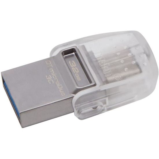 Clé USB KINGSTON DataTraveler microDuo 3C 32Go USB 3.0/3.1 et Type-C