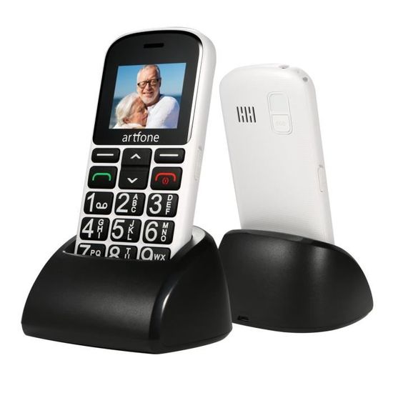 Téléphone Senior Artfone CS181 - Grandes Touches, Bouton SOS, Batterie 800mAh, Double SIM, Torche, FM - Débloqué Et Simple D'utilisation - 5