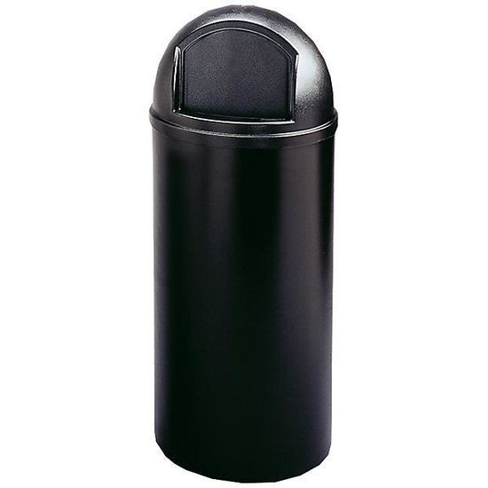 Poubelle Rubbermaid 30 Litres Noire - Lèvres Sur Les Côtés - Plastique Robuste