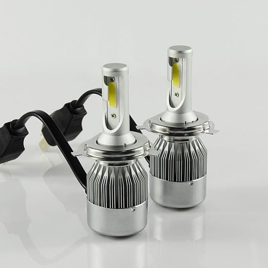 Ampoules LED H4 Pour Voiture - 2 Pièces, 9600LM, 6500K Blanc