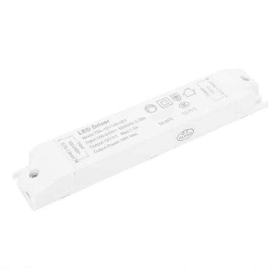 Alimentation Transformateur LED 12V 18W-100W – AC 100-220V Vers DC 12V – NEUF