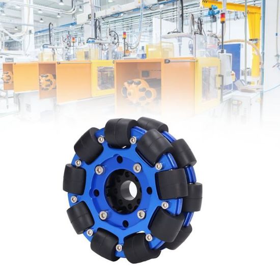Lot de 2 paires de roues Mecanum 48 mm omnidirectionnelles DIY pour robot intelligent, voiture télécommandée