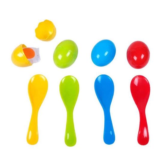 Jeu De Course Œuf Et Cuillère - 8 Œufs + 8 Cuillères - Jeu D'Équilibre Pour Enfants - Fête De Pâques