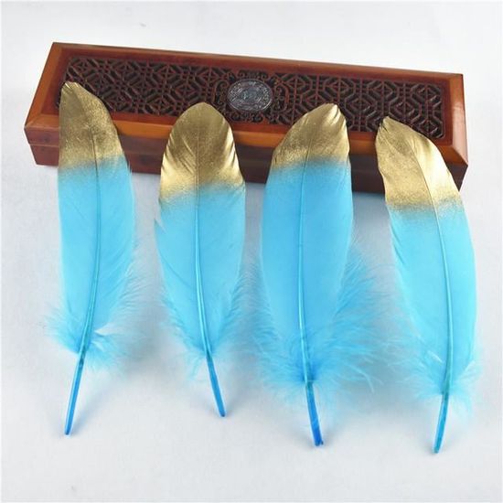 Plumes D’oie Noires Dorées – Lot De 25, 20-25 Cm, Pour Déco Mariage, Ailes D’ange, Loisirs Créatifs - 4