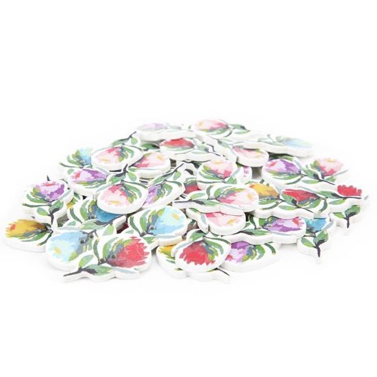 Uonlytech Lot De 100 Boutons En Bois En Forme De Cœur Pour