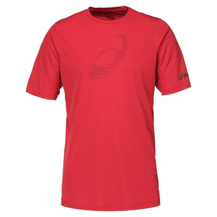 ASICS Tee shirt manches courtes Homme - Bordeaux