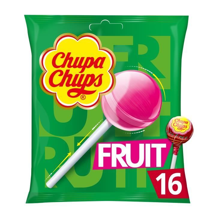 CHUPA CHUPS Sucettes Lollipops au goûts de fruits - 192 g