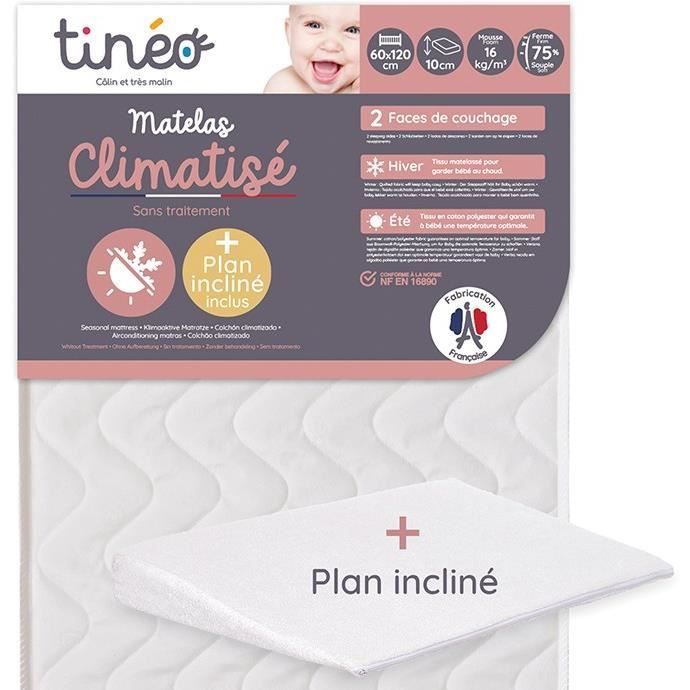 Tineo Matelas Climatise 70x140 Cm Plan Incline 15 Lot Cdiscount Puericulture Eveil Bebe