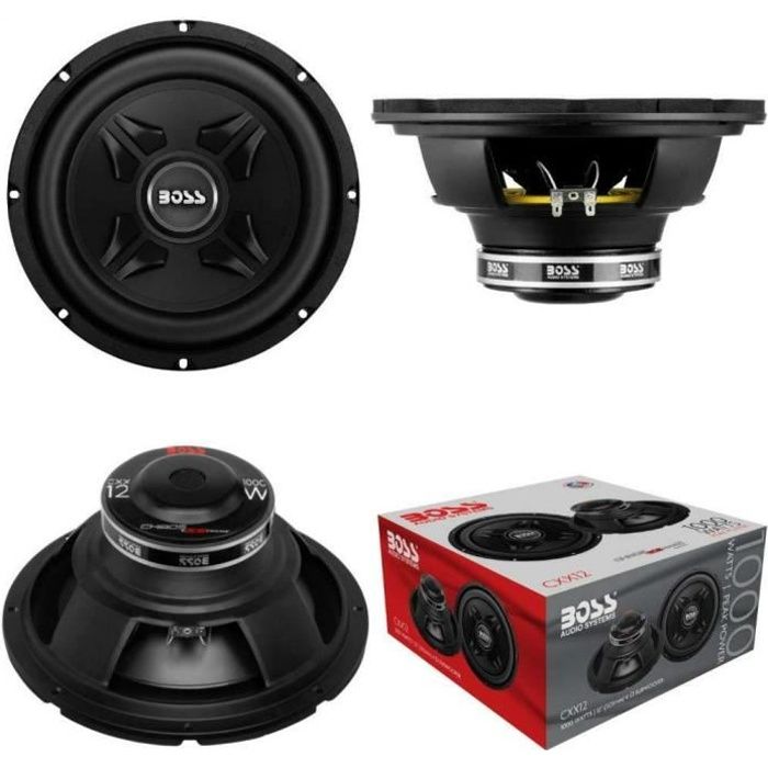 1 BOSS AUDIO Systems CXX12 subwoofer 30 cm 300 mm 12- bobine unique 4 ohm 500 watts rms 1000 watts max sensibilité 85 db, 1 piece