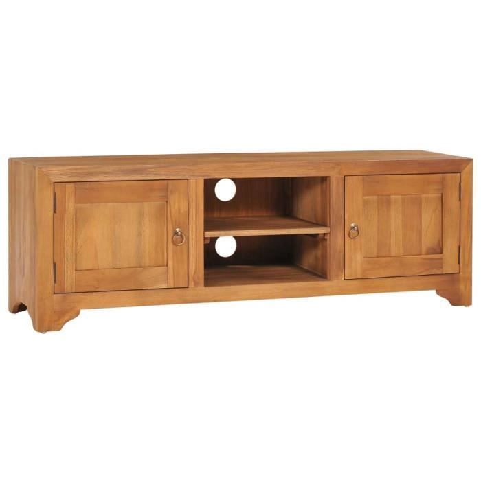COCO Meuble TV 120x30x40 cm Bois de teck massif