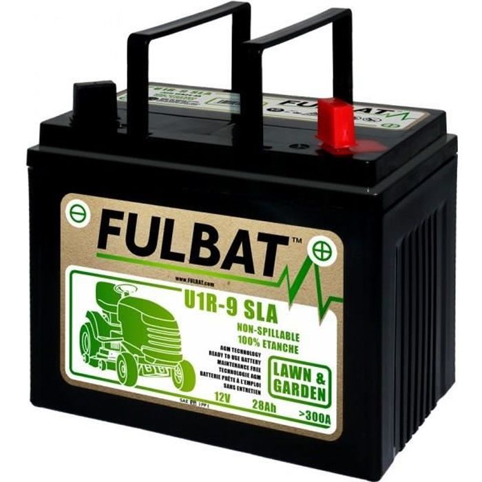 Batterie u1r-9 fulbat 12v28ah lg 195 l130 h180 300a -sla sans entretien - motoculture