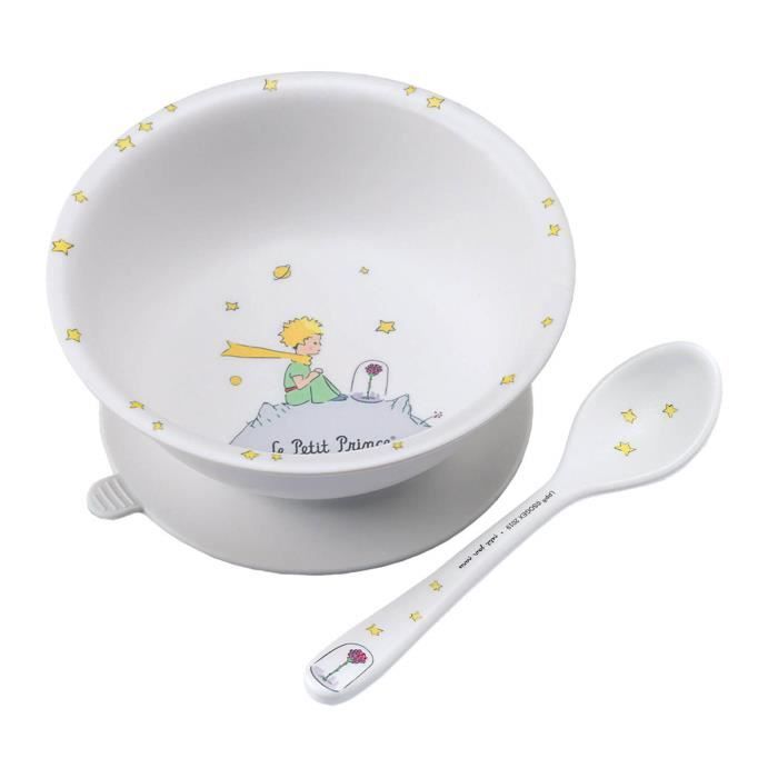 Bol ventouse et cuillère : Le Petit Prince : Blanc aille Unique Coloris Unique