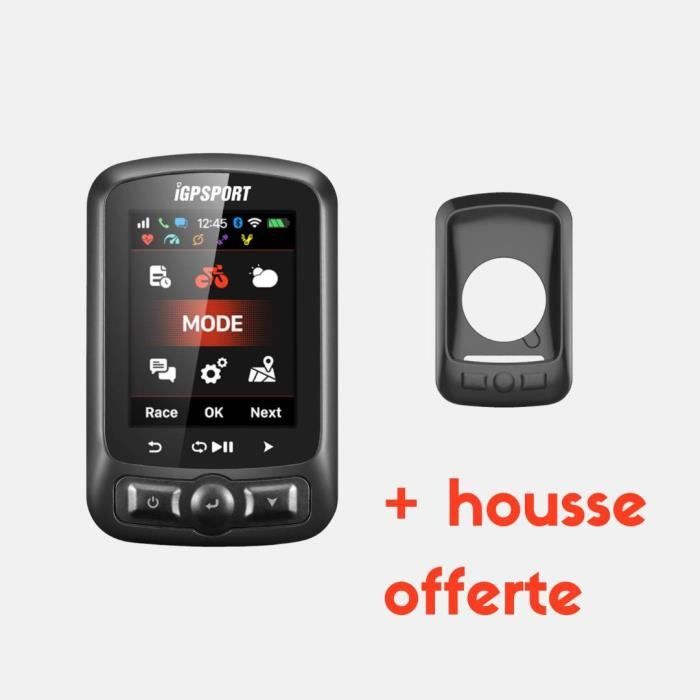 Compteur GPS - Pack iGS620BHN - Compteur de vélo GPS Connecté + Coque noire
