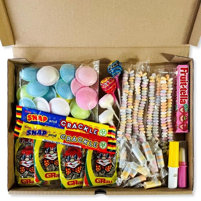 Assortiment de bonbons rétro - Box bonbons d'antan - Confiseries d'enfance - 43 pièces