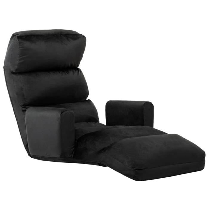 Pre•7183Elégant Canapé d'angle Canapé-lit réversible convertible Grand Confort & Elégant Sofa Scandinave au sol avec accoudoir Noir