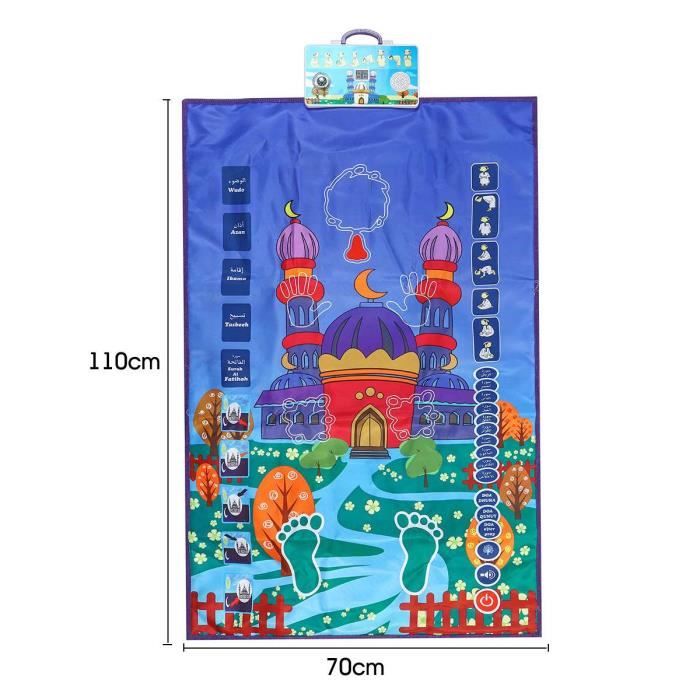 Jeux d'apprentissage,Tapis de prière interactif multifonctionnel pour les enfants musulmans confort anti dérapant enfants - Type 1