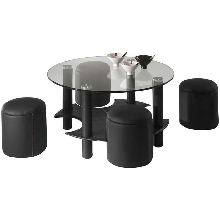 POUF Eva Table Basse Design Moderne avec 4 Poufs Sublimez Votre Salon avec Cette Table Basse Tendance Qualiteacute303