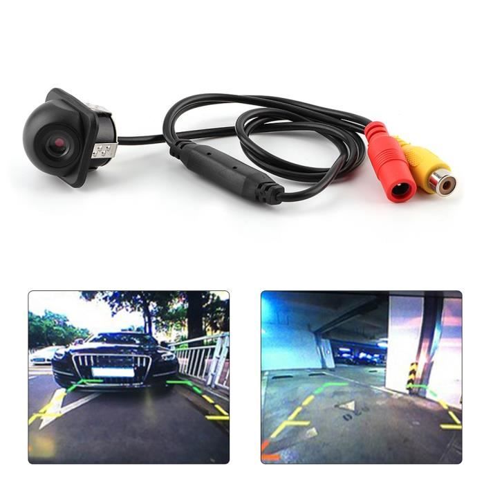 Qiilu caméra de recul de vision nocturne Caméra de recul universelle pour voiture petit chapeau de paille vue arrière caméra de