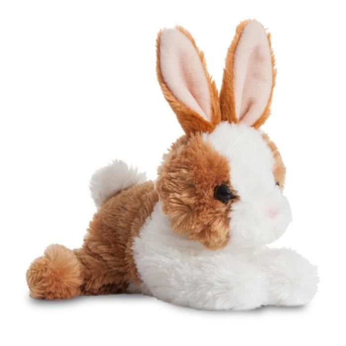 Mini Flopsie Baby Brown and White Rabbit Soft Toy Stuffed Animal 8 inches by Aurora