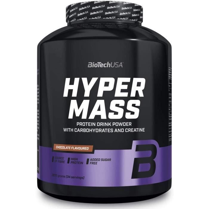 Hyper Mass 5000 2,27kg CHOCOLAT Biotech USA Gainer Proteine Musculation