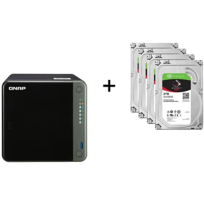 Serveur de Stockage (NAS) - TS-453D-4G - 4 Baies + 4 Disque dur Interne - NAS Iron Wolf - 2To - 5 900 tr/min - 3.5- (ST2000VN004)