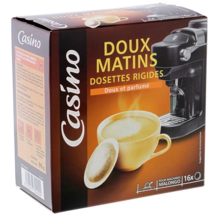 CASINO Café en dossettes rigides Doux Matins - 16x 100 g