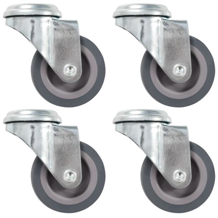 4 pcs Roulettes pivotantes à trou de boulon 50 mm - 764