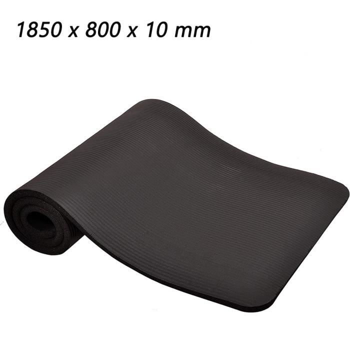 HOMEINS Tapis de Yoga Epais Tapis de Sol Antidérapant Pliable Ecologique Multi-Usages Haute Densité Tapis de Gym, Noir