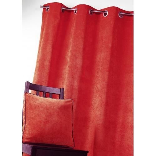 Rideau en Velours Uni Rouge 140 x 260 cm