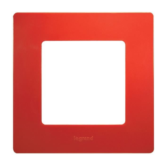 LEGRAND Plaque laquée 1 poste Niloé rouge finition coquelicot
