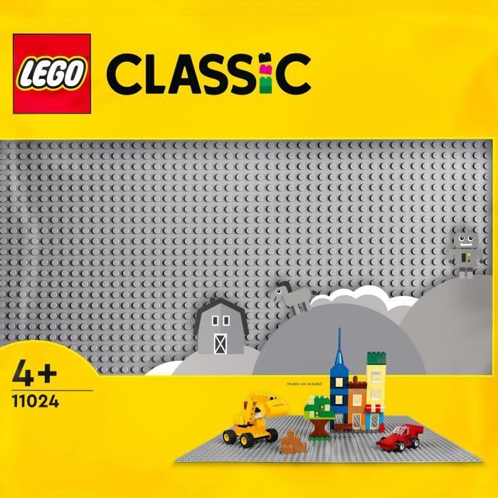 LEGO® 11024 Classic La Plaque De Construction Grise 48x48, Socle de Base pour Construction, Assemblage et Exposition