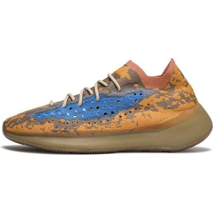 Basket adidas Originals YEEZY BOOST 380 - Réf. Q47306. Couleur : Jaune, Marron, Bleu. Détails. - Tige en primeknit. - Détails