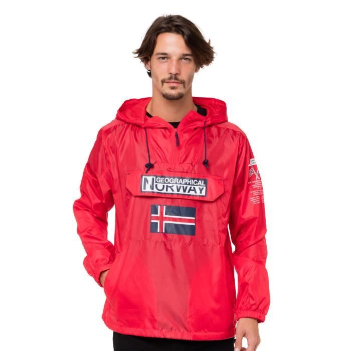 GEOGRAPHICAL NORWAY Coupe-vent à capuche BREST Rouge - Homme