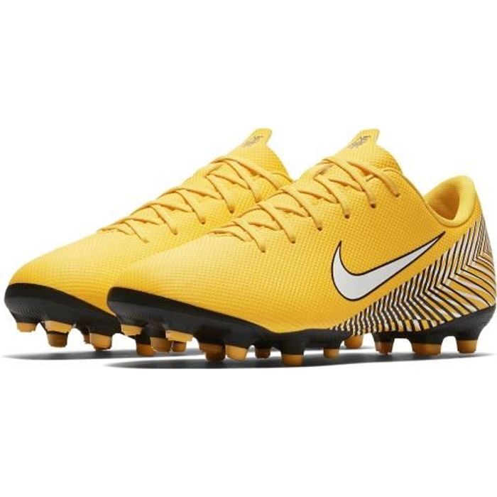 Nike Jr. Mercurial Vapor XII Academy Neymar Jr MG, Multi ground, Enfant, Mâle, Semelle à crampons moulés, Jaune, Uniforme
