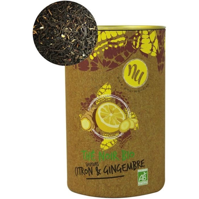 NU Thé Noir Bio Saveurs Citron & Gingembre 90g