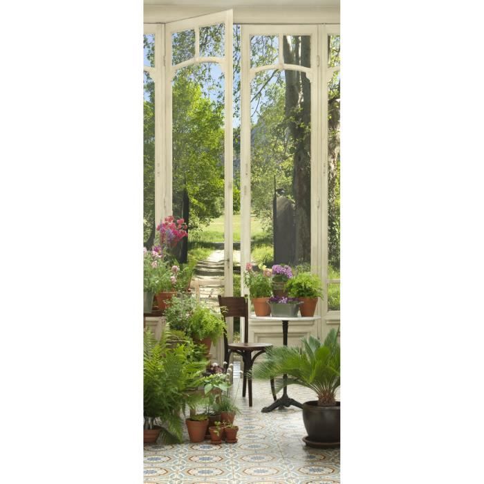 Sticker Adhésif de porte Ondoor - Jardin d'hiver - 204 x 83 cm