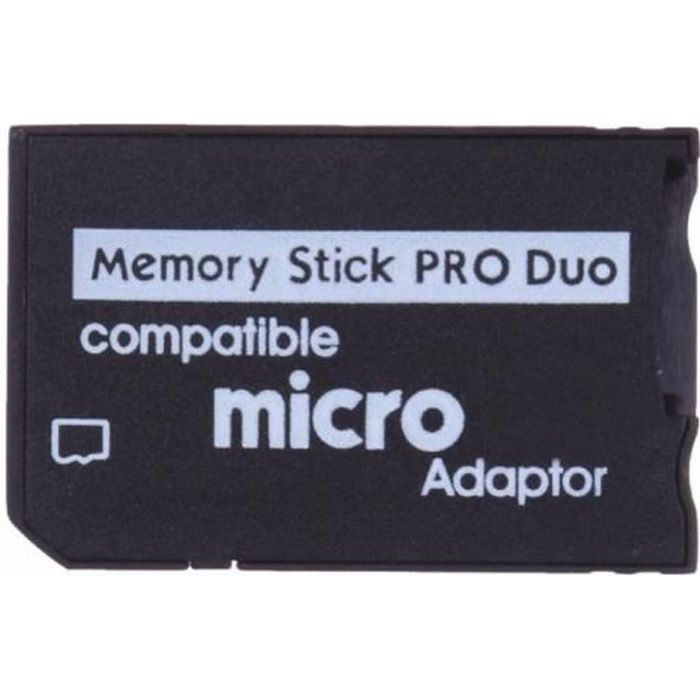 Adaptateur de carte mémoire micro SD vers Memory Stick PRO Duo - Noir (compatible PSP)