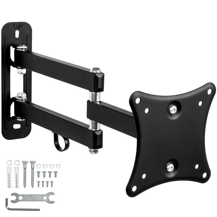 TECTAKE Support Mural TV Orientable et Inclinable avec Bras articulé pour écran 10- à 24-